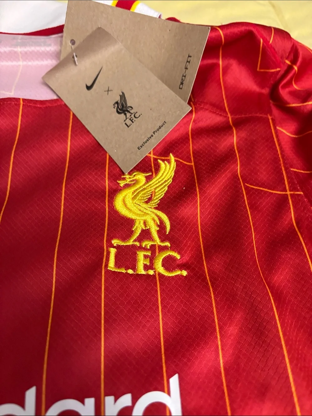 Nike Red Liverpool FC Home Shirt with Yellow Accents